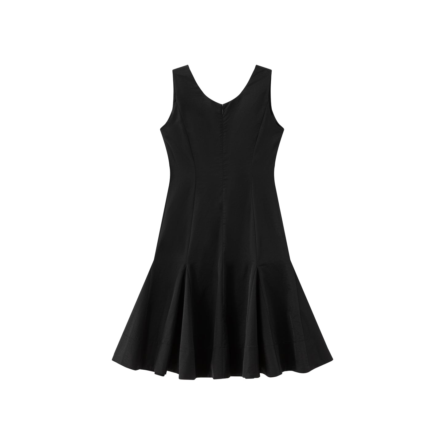 Fitted Godet Dress - Black