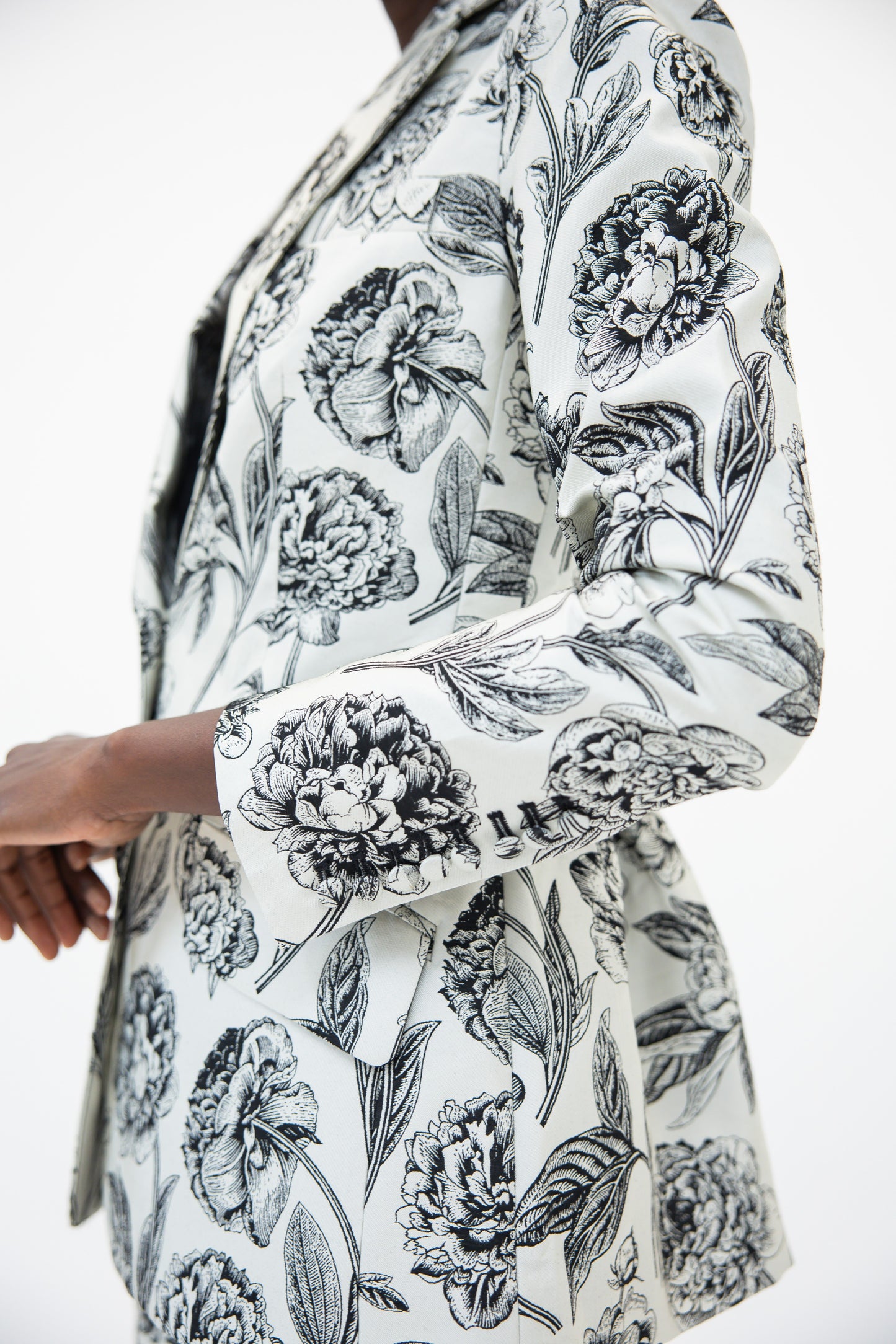 Ruched Back Blazer - English Rose Floral