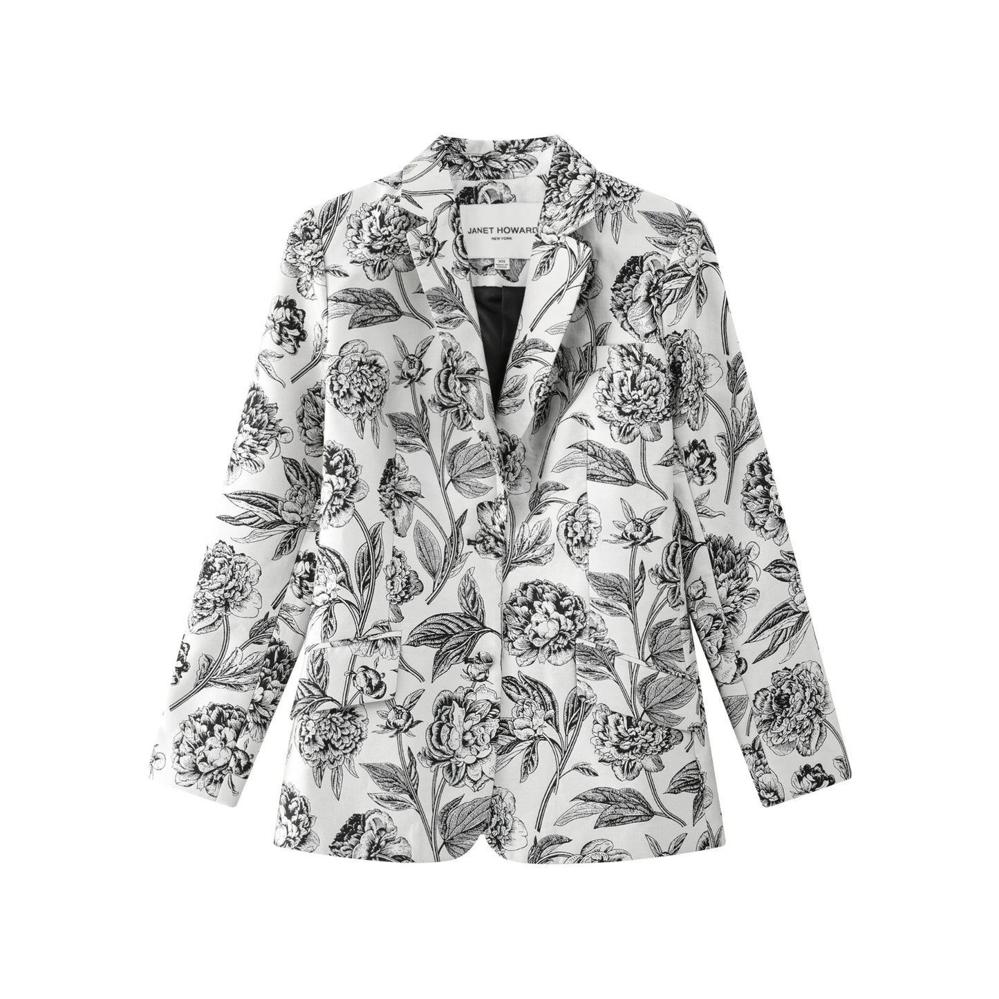 Ruched Back Blazer - English Rose Floral