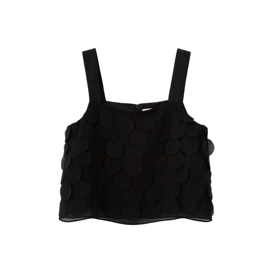 Chiffon Paillette Camisole - Black