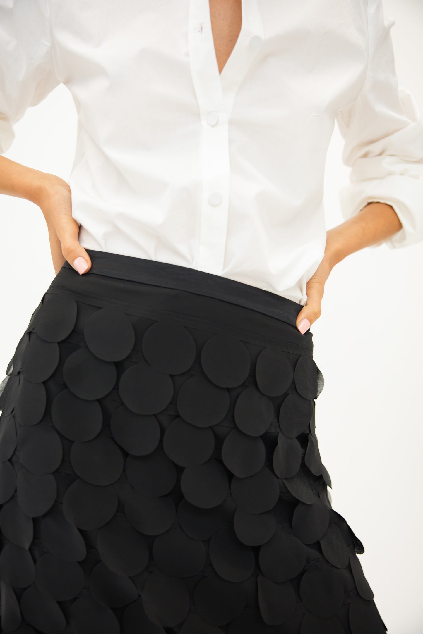Chiffon Paillette Skirt - Black
