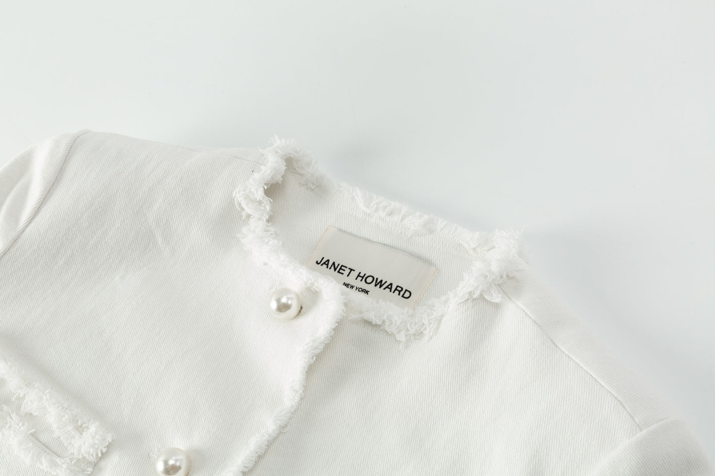Raw Edge Denim Blazer - White Denim