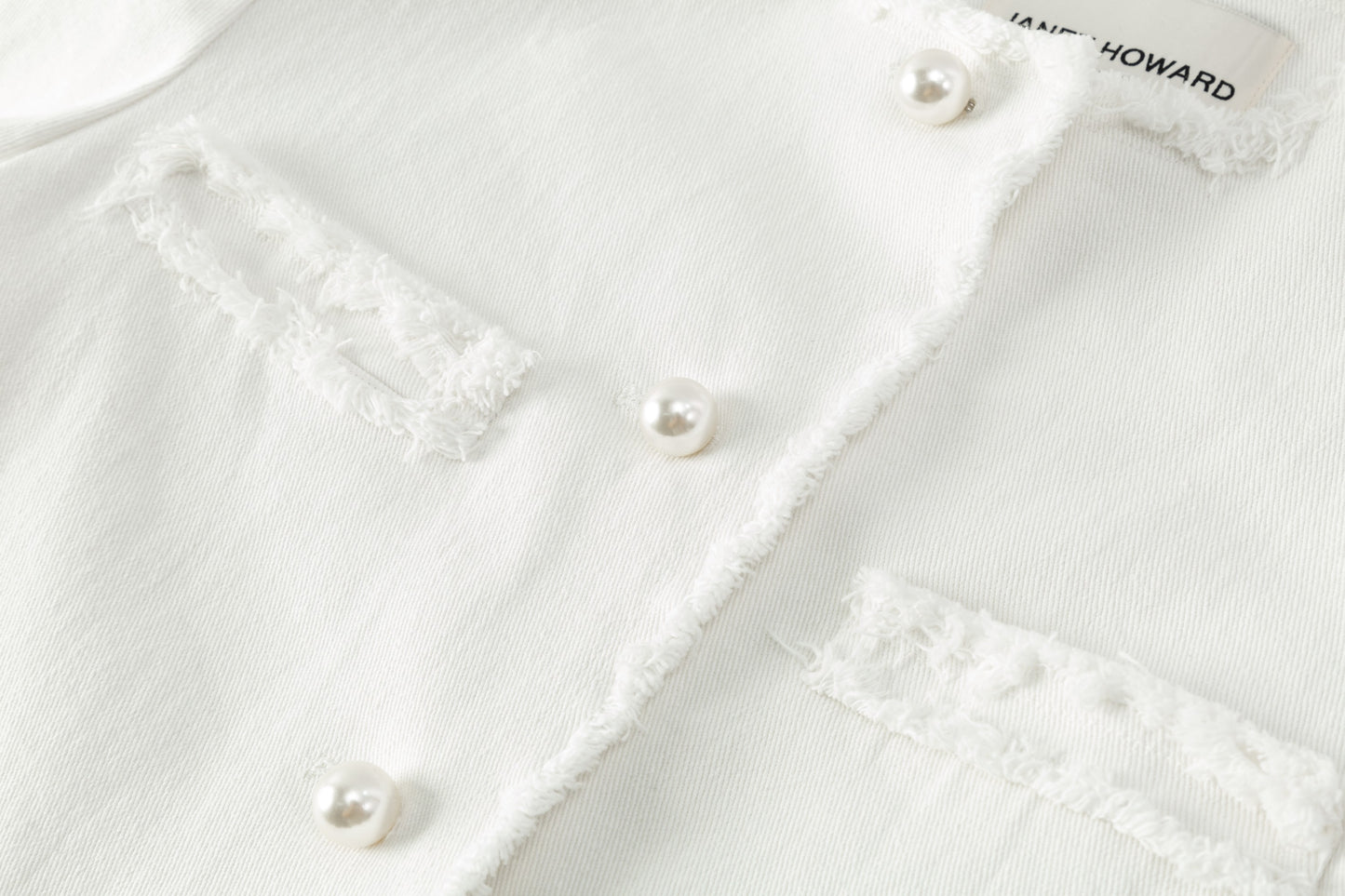 Raw Edge Denim Blazer - White Denim