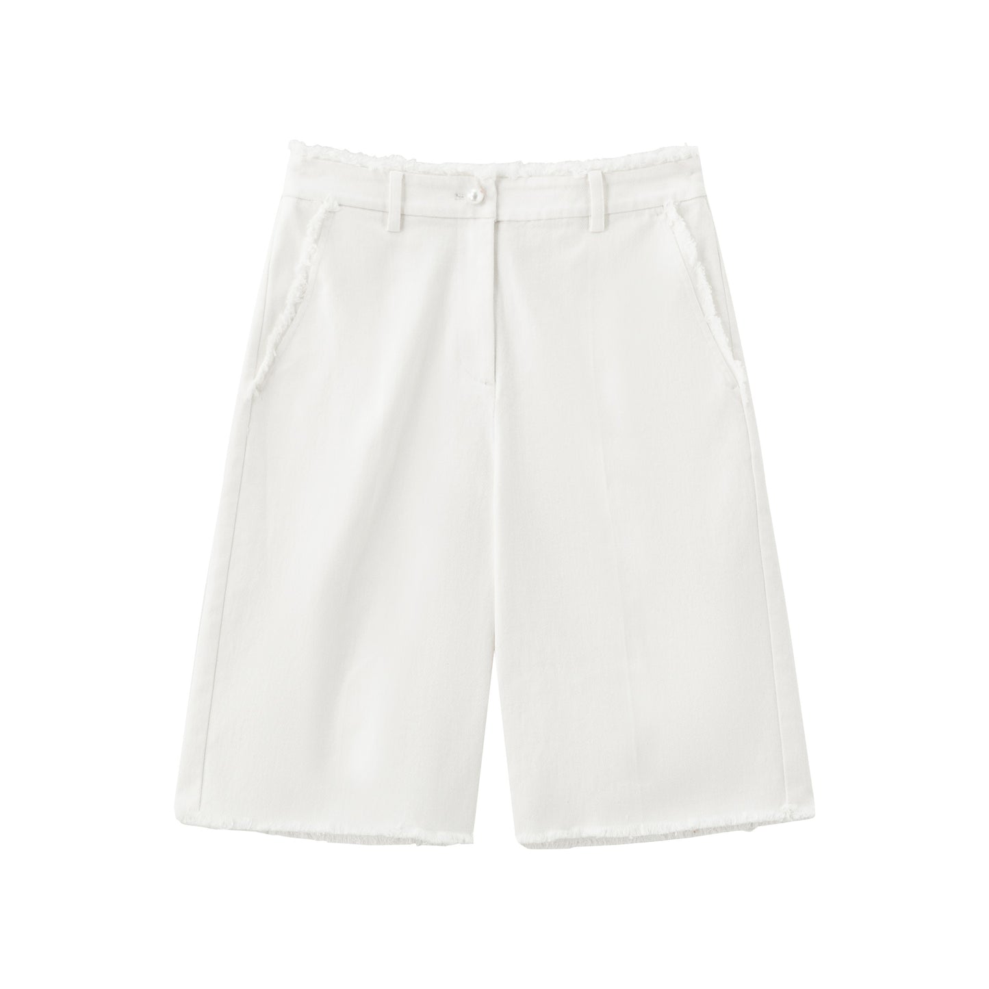 Raw Edge Bermuda Short - White Denim