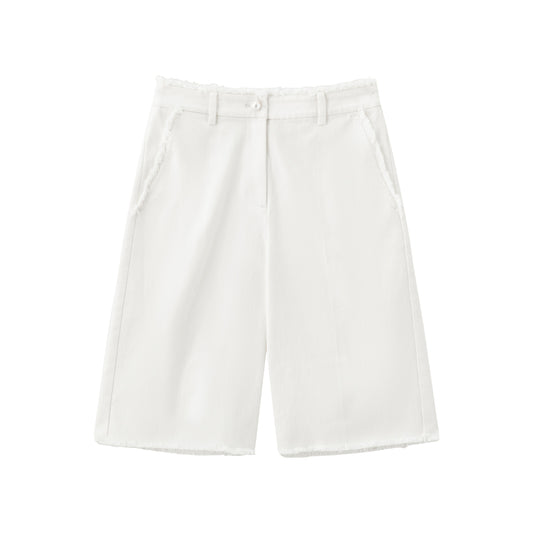 Raw Edge Bermuda Short - White Denim