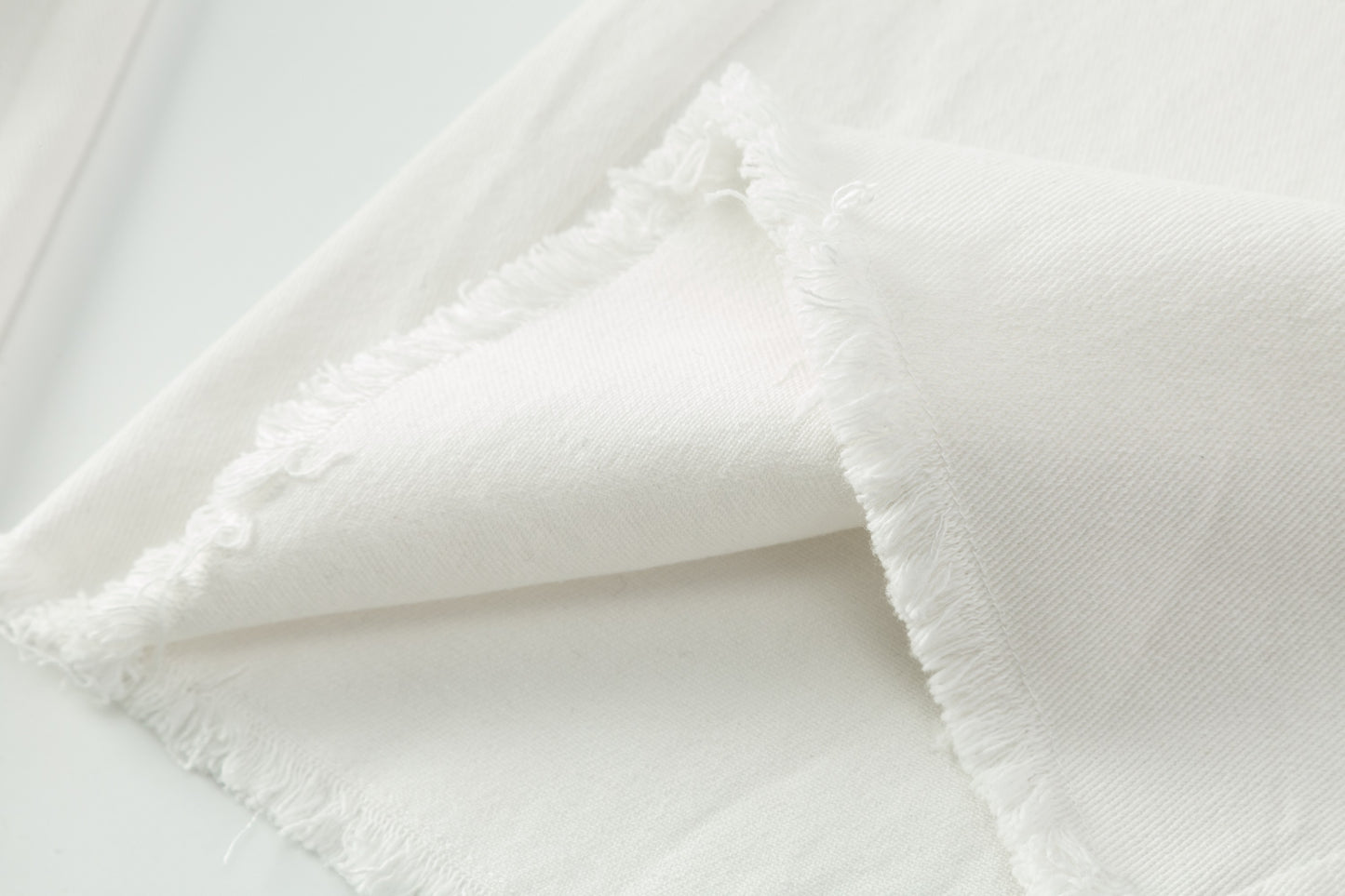 Raw Edge Wide Leg Trousers - White Denim