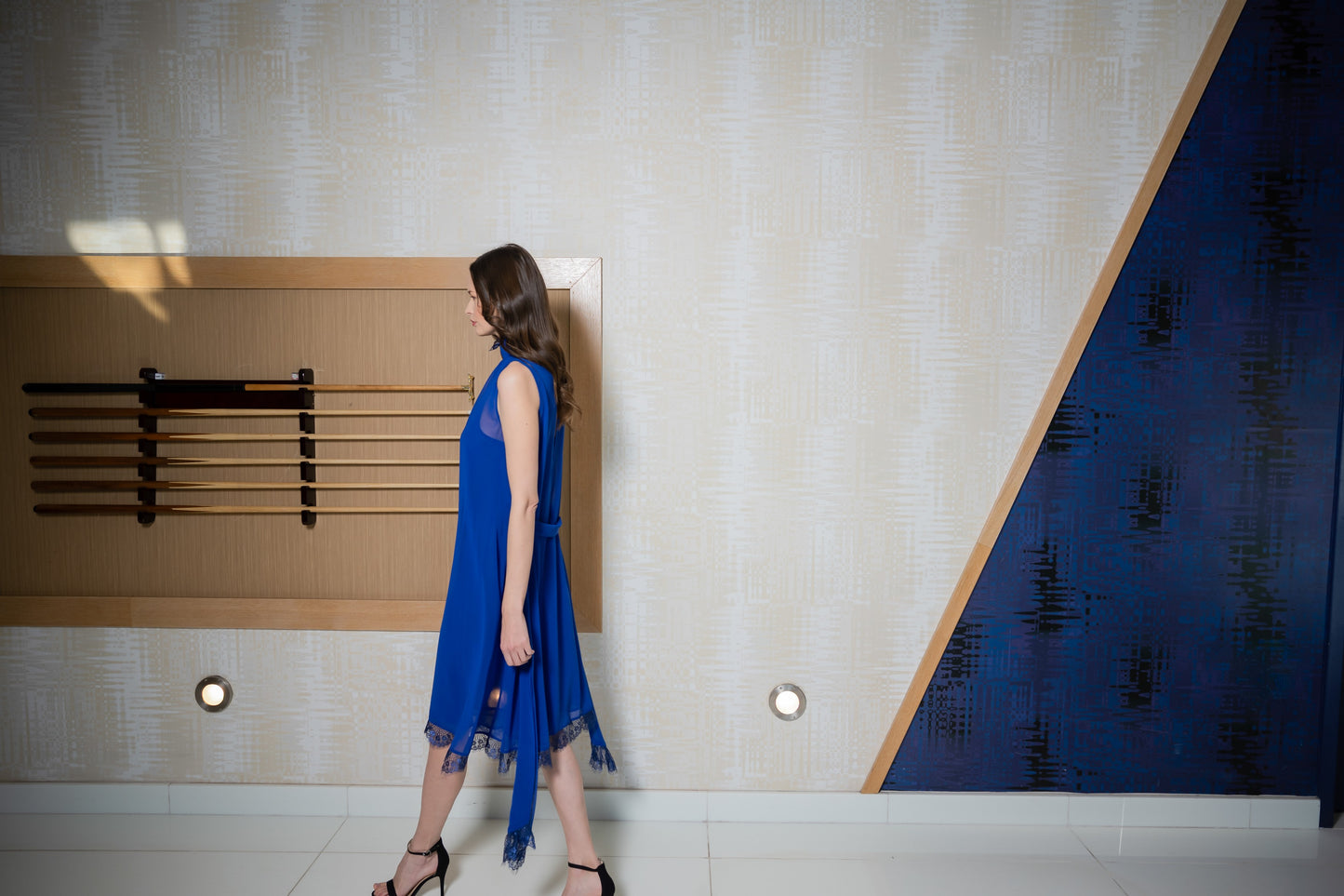 Reese Chiffon Dress - Cobalt