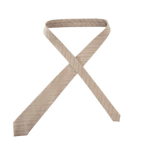 Herringbone Pinstripe Men's Tie - Tan