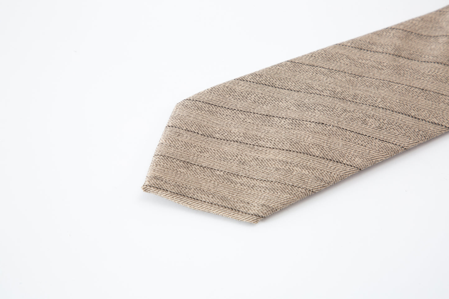 Herringbne Pinstripe Men's Tie - Tan