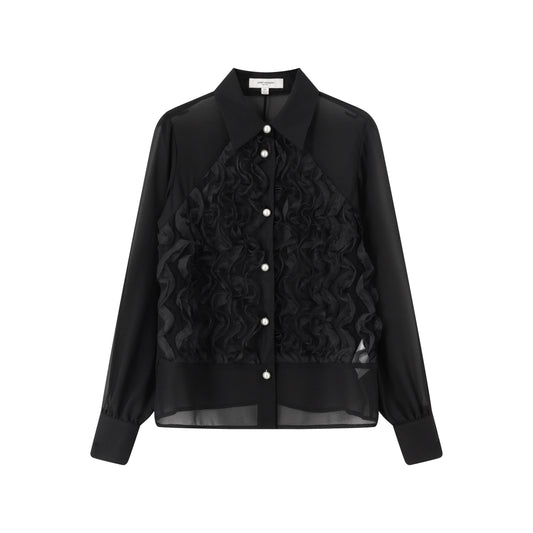 Riley Tux Blouse - Black