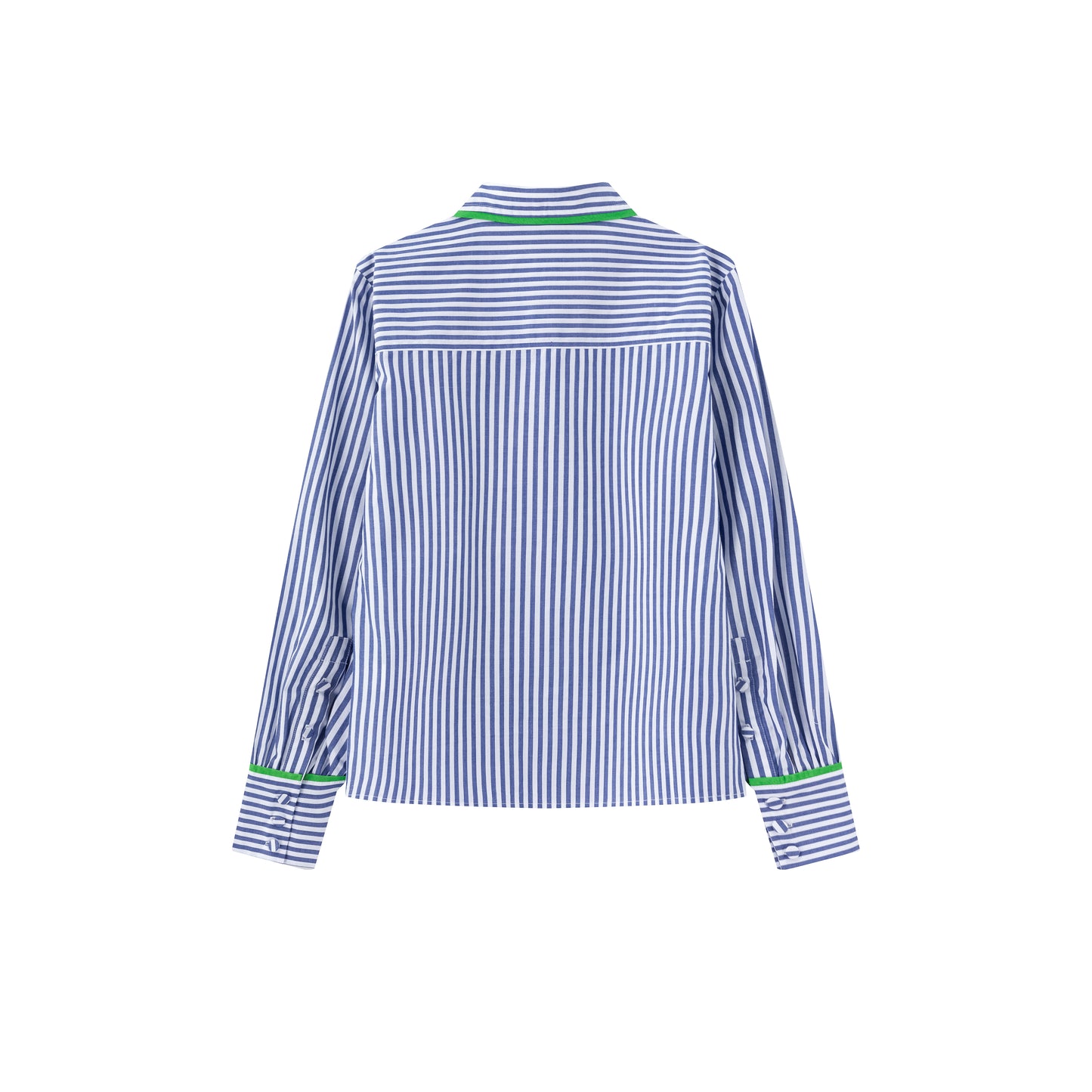 Perfect Fitted Shirt - Blue Stripe / Green Contrast