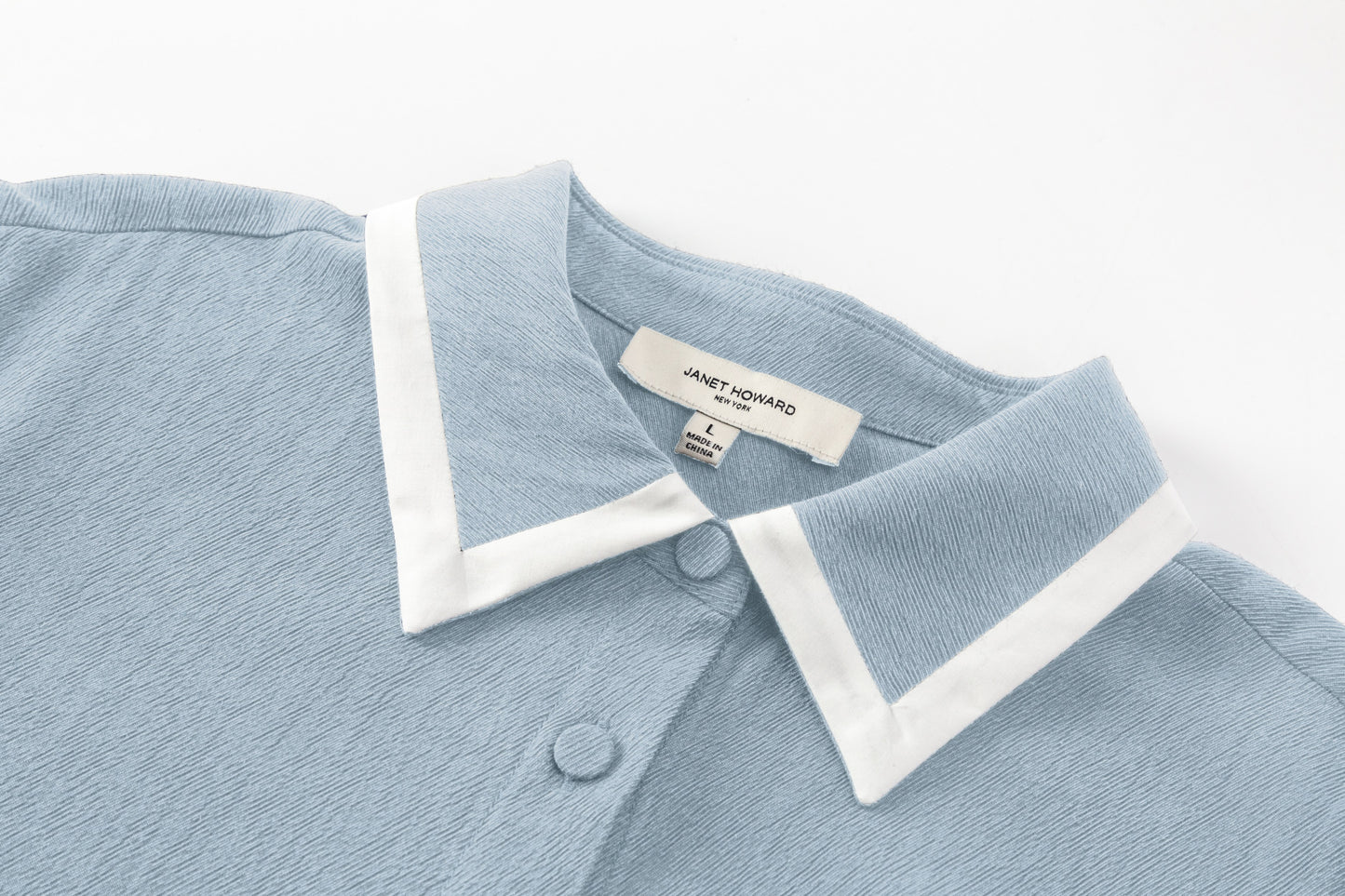 Amelia Blouse - Light Blue / White