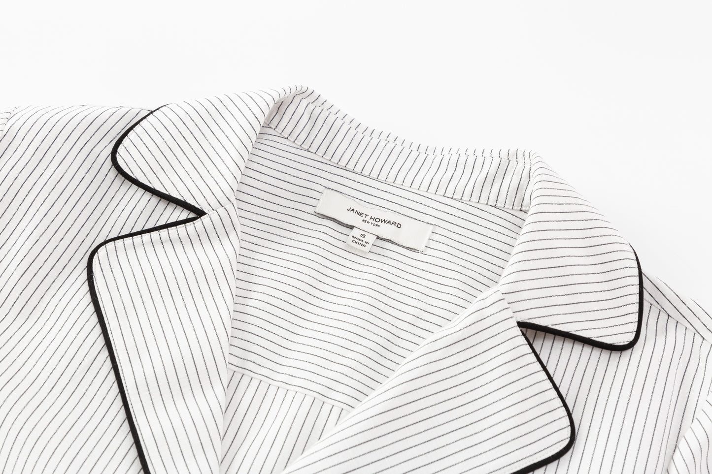 Out East Dinner PJ Shirt - Black / White Stripe