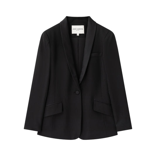 Stella Tuxedo Shawl Collar Blazer - Black