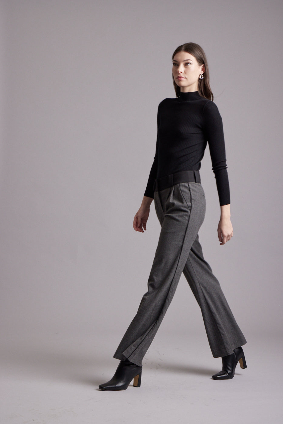 Harlow Wide Leg Pinstripe Trouser