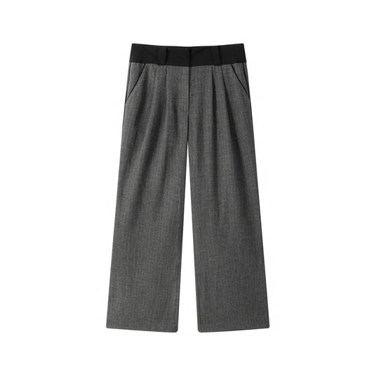 Harlow Wide Leg Pinstripe Trouser