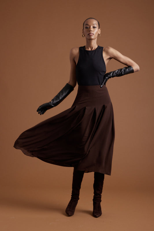 Ballet Chiffon Skirt - Chocolate