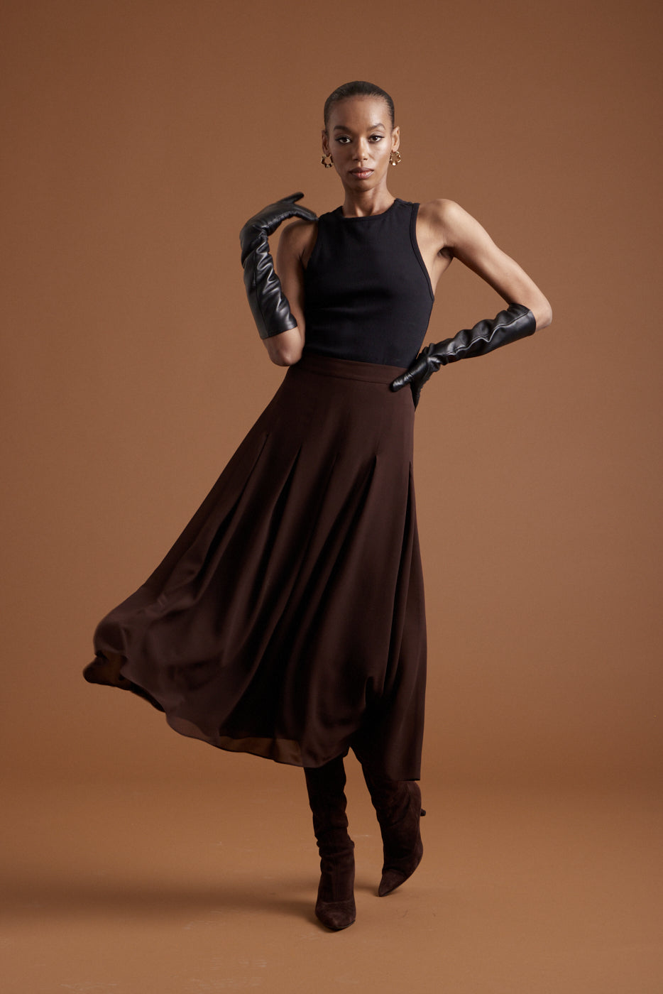 Ballet Chiffon Skirt - Chocolate