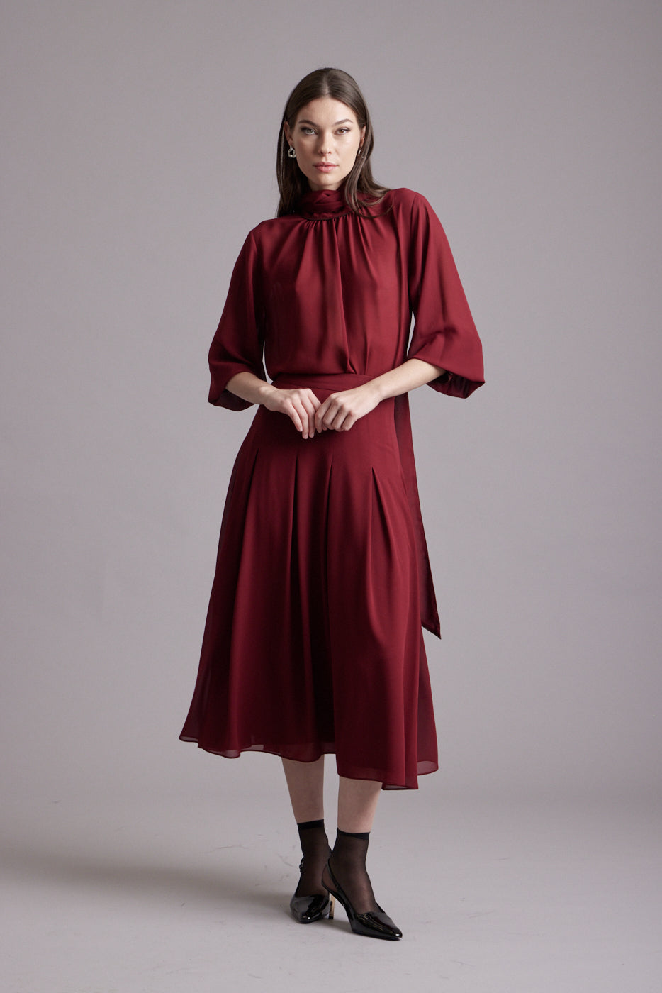 Ballet Chiffon Skirt - Ruby