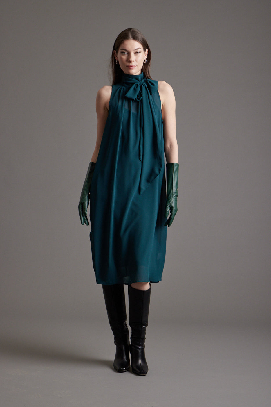 Noelle Sleeveless Dress - Jade