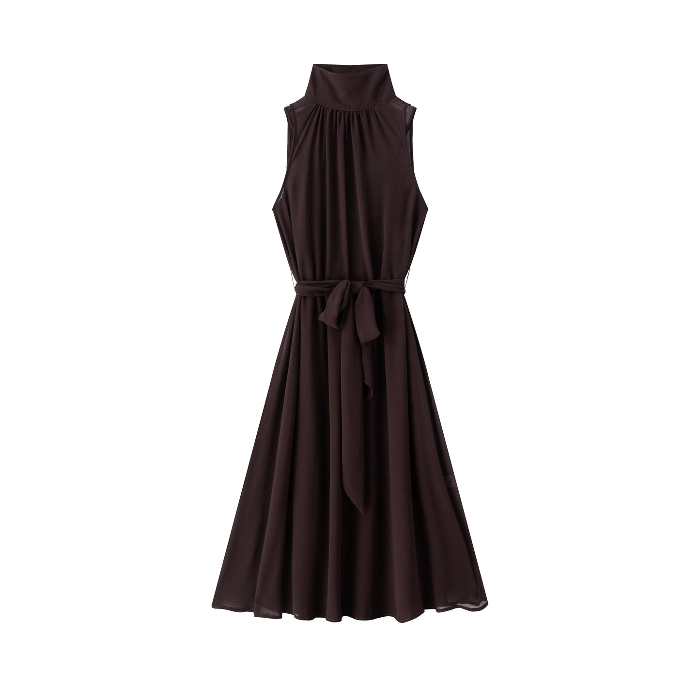 Noelle Sleeveless Dress - Chocolate