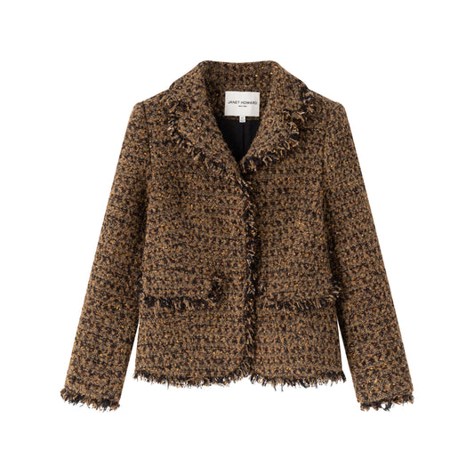 Teddy Raw Edge Blazer - Chocolate / Black