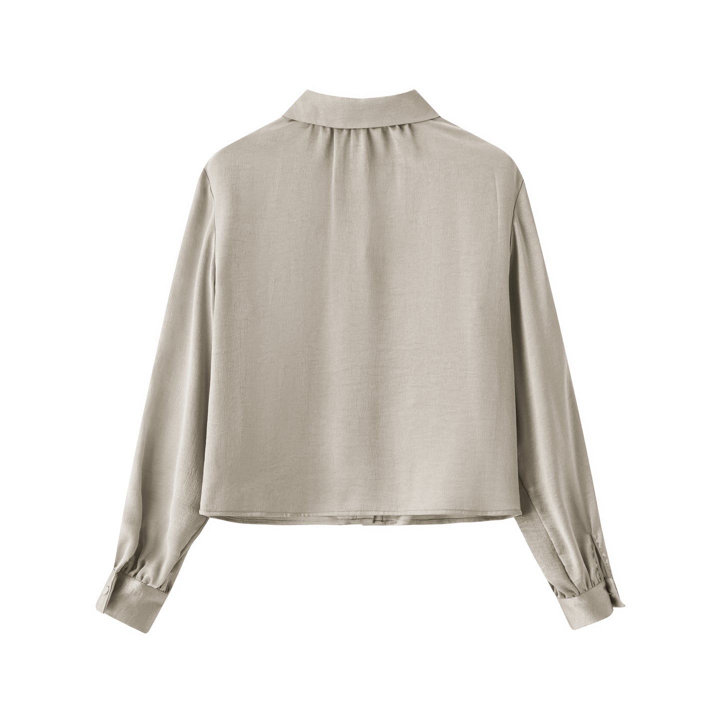 Olivia Gathered Back Blouse - Taupe