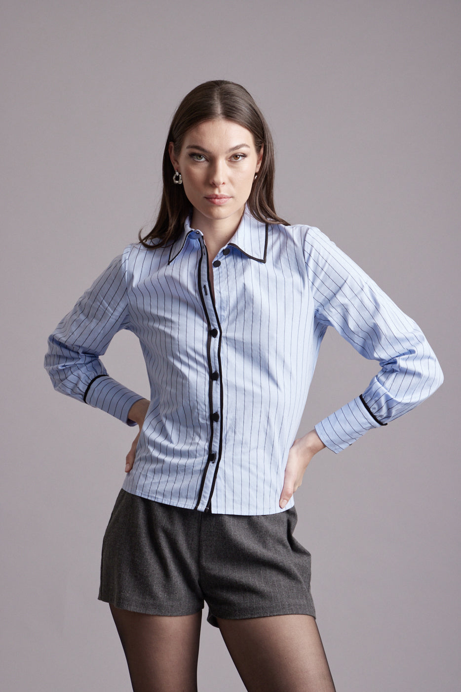 Reese Pinstripe Contrast Shirt