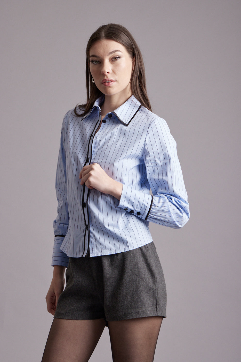 Reese Pinstripe Contrast Shirt