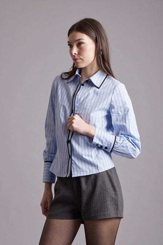 Reese Pinstripe Contrast Shirt