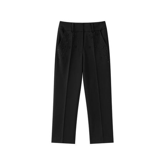 Astrid Hand Beaded Trouser - Black