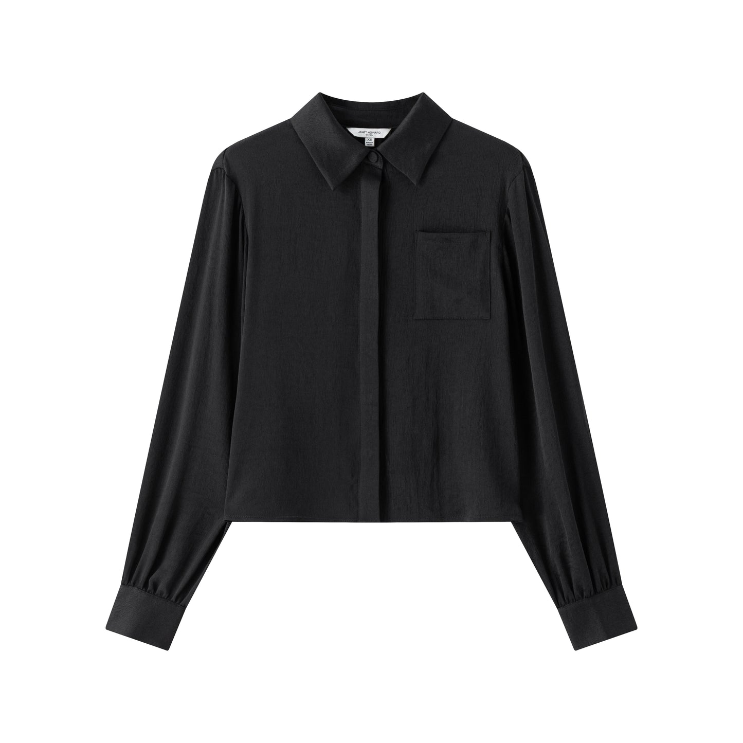 Olivia Gathered Back Blouse - Black