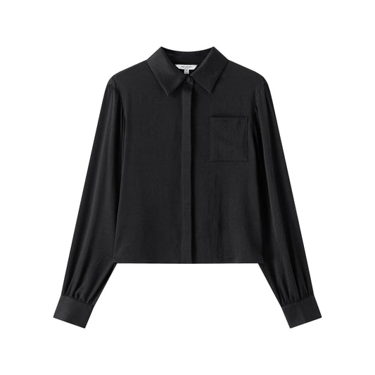 Olivia Gathered Back Blouse - Black