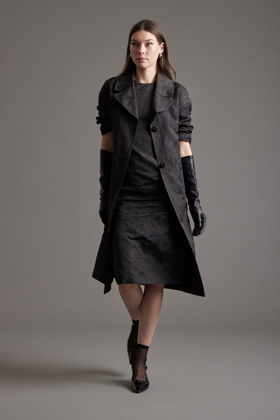 Claire Brocade Evening Coat