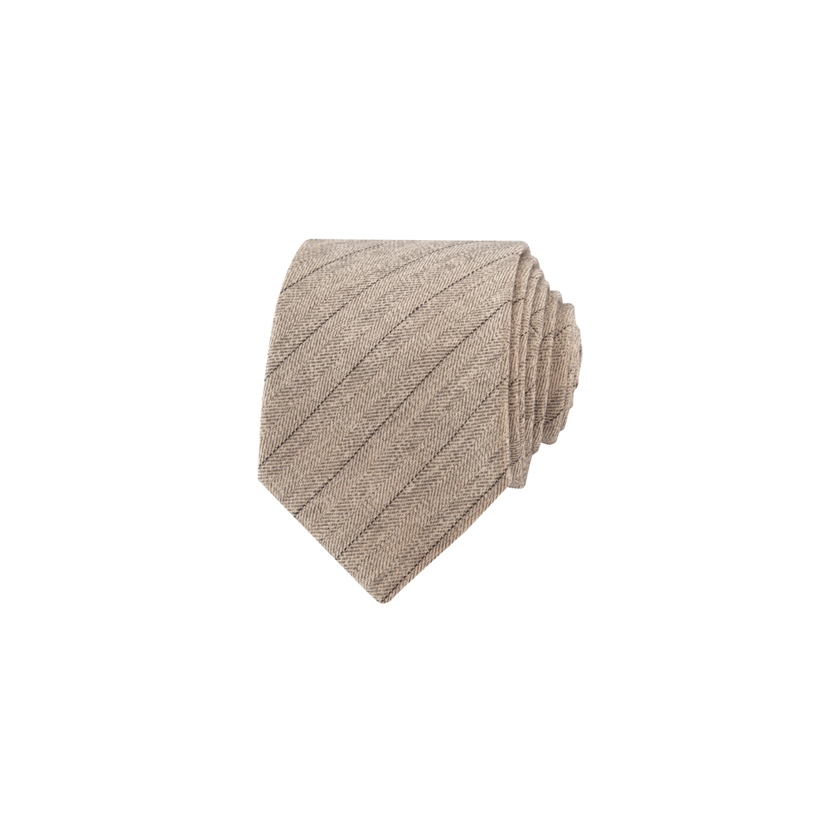 Herringbone Pinstripe Men's Tie - Tan