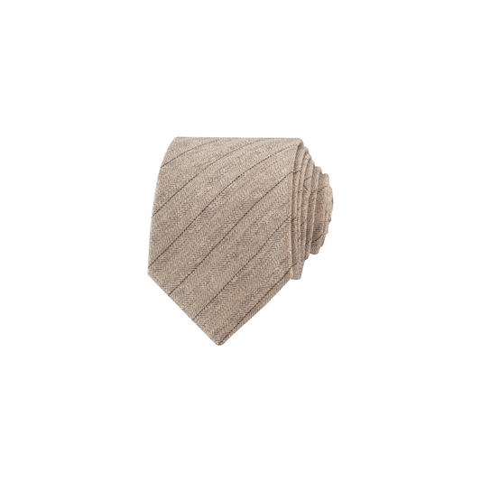 Herringbone Pinstripe Men's Tie - Tan