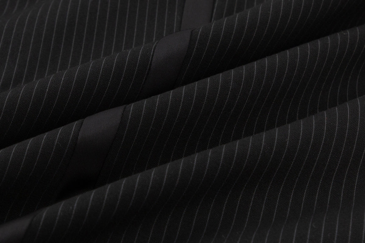 Anderson Blazer - Black Pinstripe W/Black