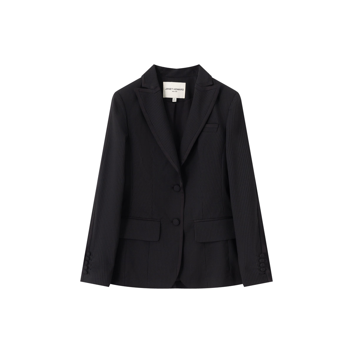 Anderson Blazer - Black Pinstripe W/Black