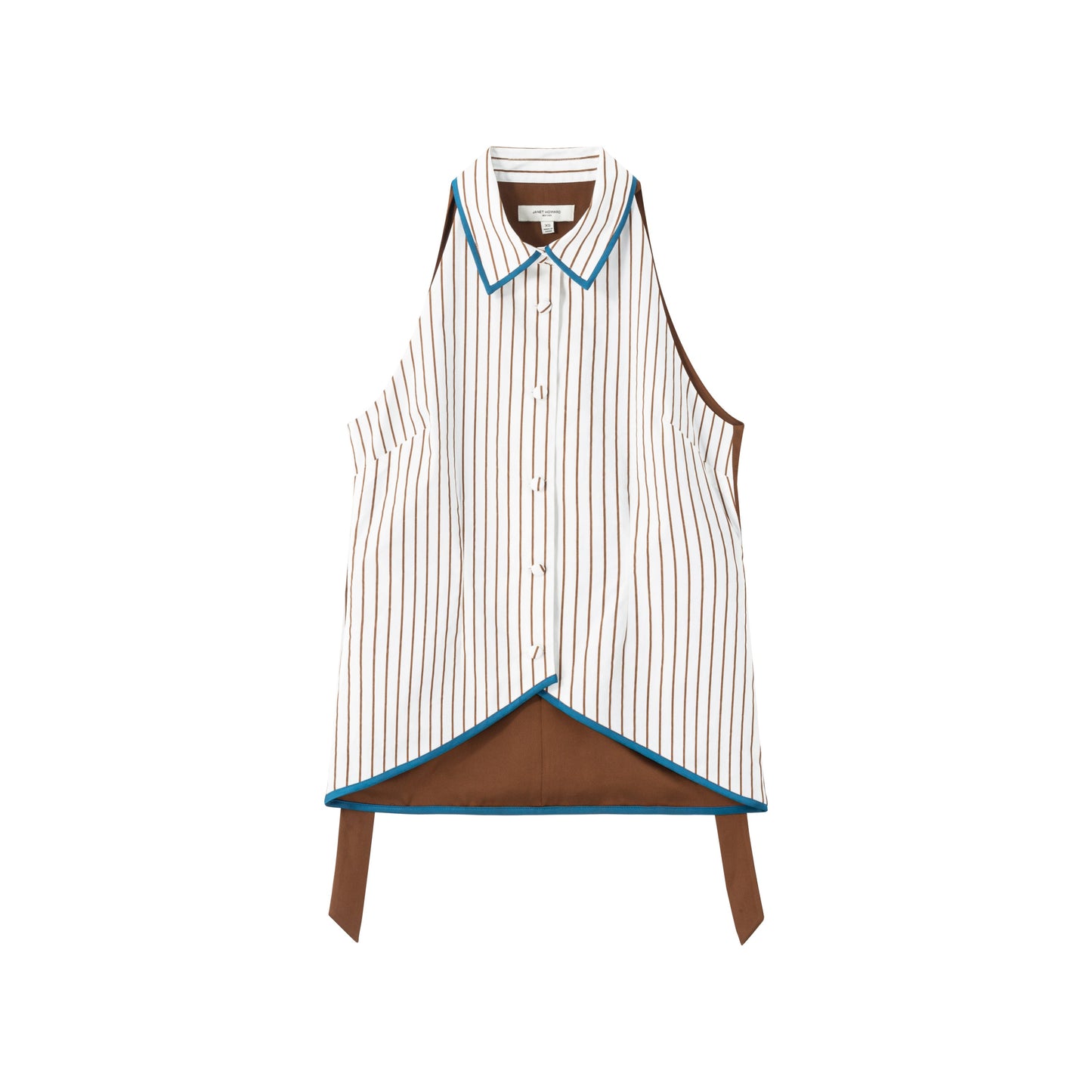 Avery Shirt Vest - Ivory/Chocolate Stripe