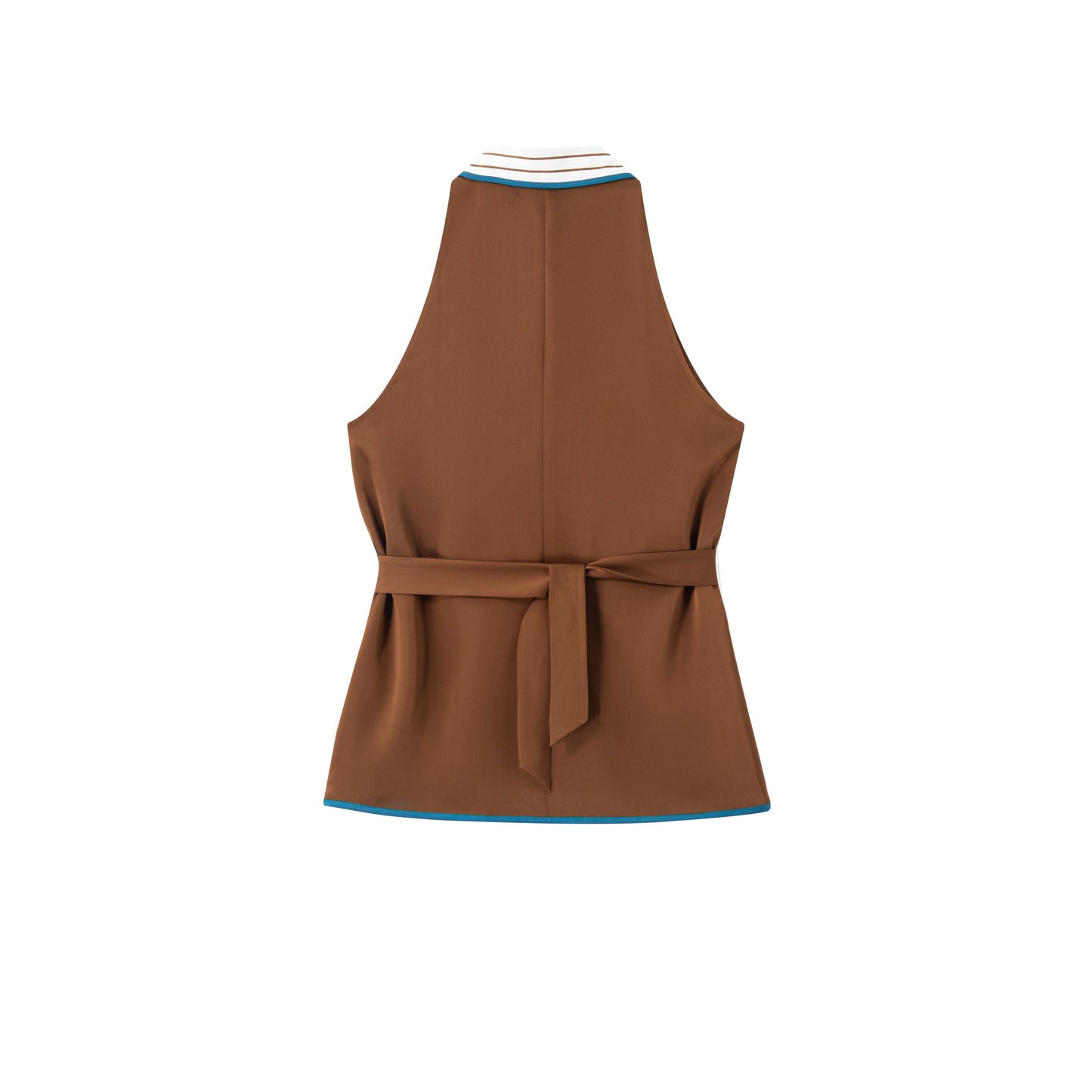 Avery Shirt Vest - Ivory/Chocolate Stripe