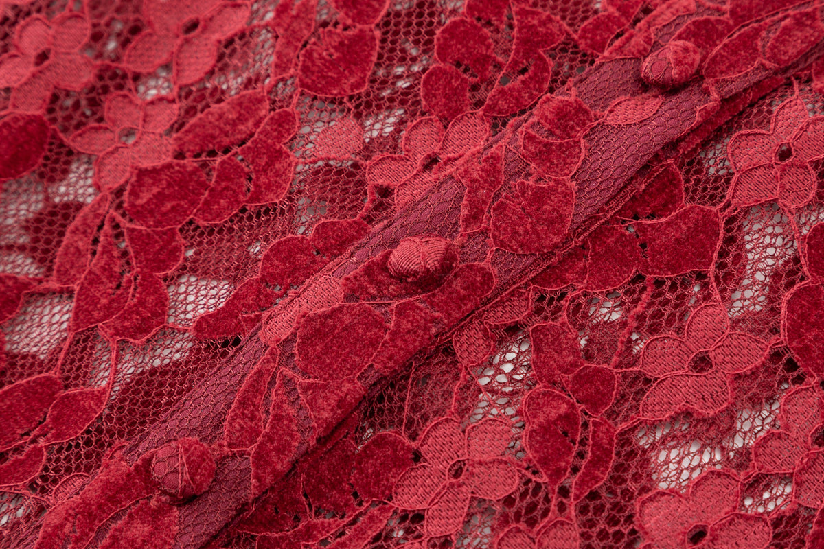 Vivian Lace Blouse - Cherry Red