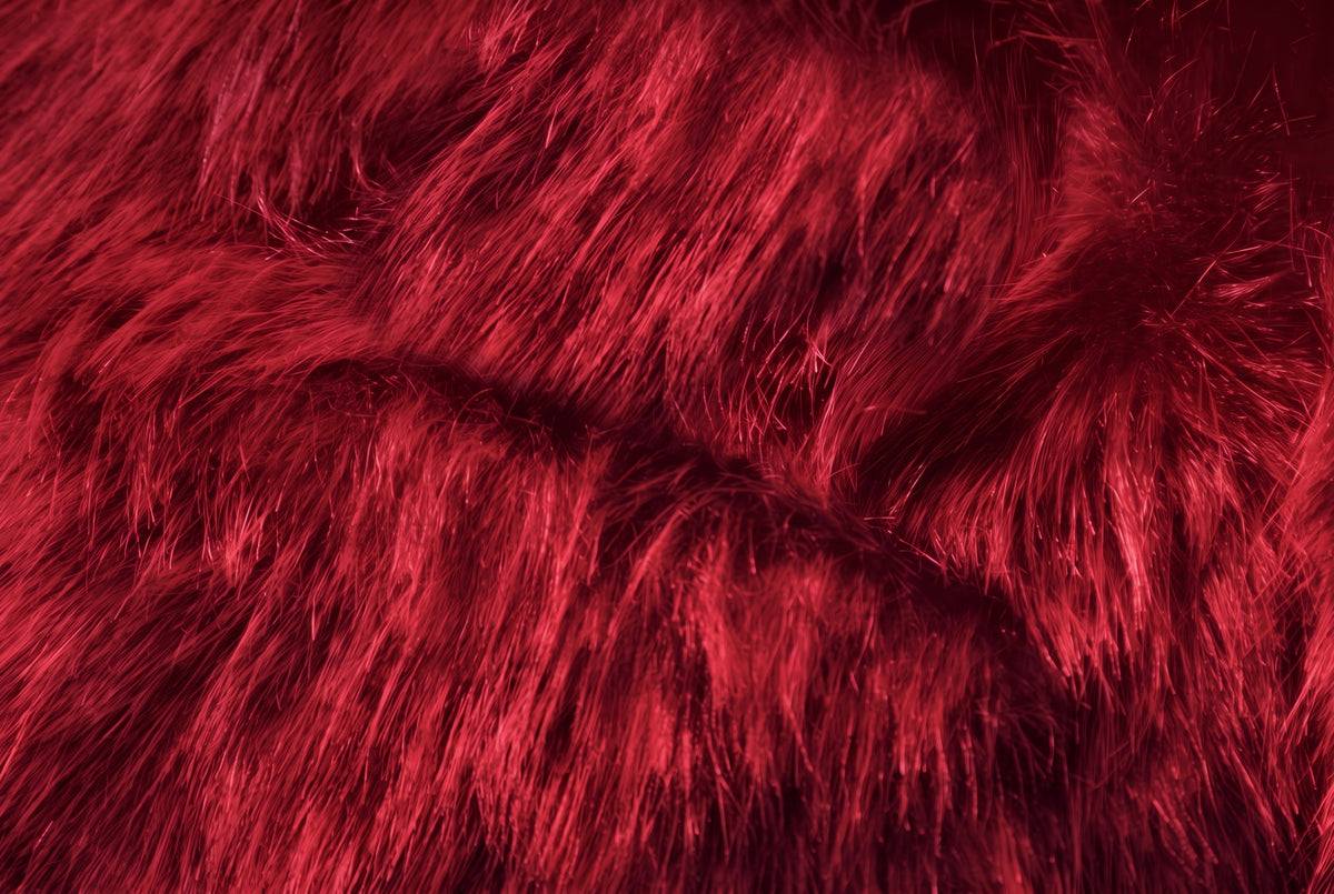 Fur Jacket - Cherry red