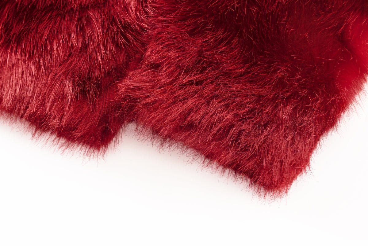 Fur Jacket - Cherry red