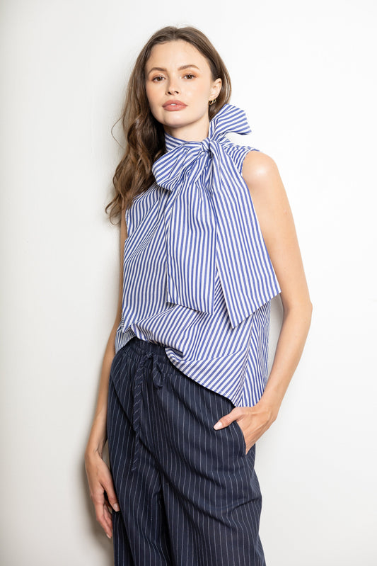 Saturday Pant - Navy Pinstripe